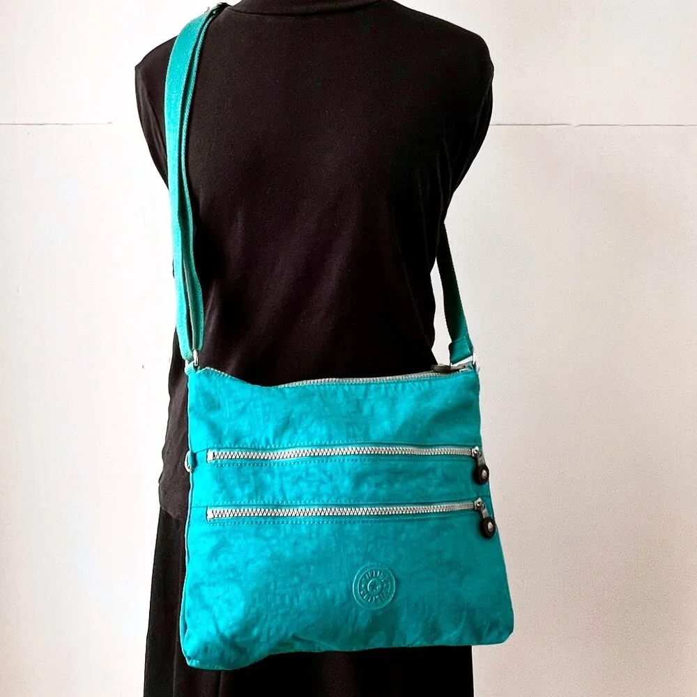 Kipling Alvar Crossbody Turquoise Zipper Bag, HB4061-484, Excellent Condition! - Picture 2 of 15